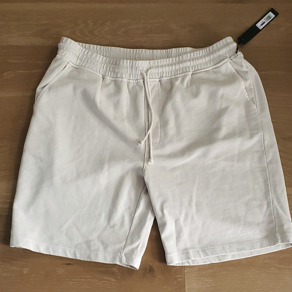 KARL LAGERFELD Paris Natural Shorts White Cream Cotton Regular Fit XXL 2XL Men's